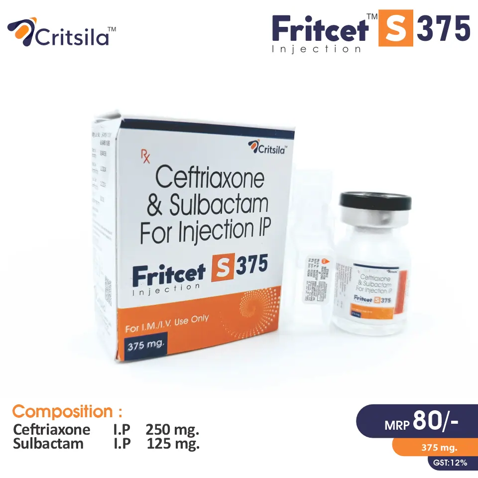 Ceftriaxone 250mg + Sulbactam 125mg Injection at the best price in PCD Pharma Franchise for Bacterial Infection Treatment